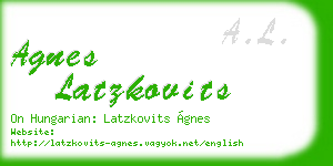 agnes latzkovits business card