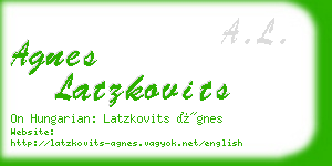 agnes latzkovits business card